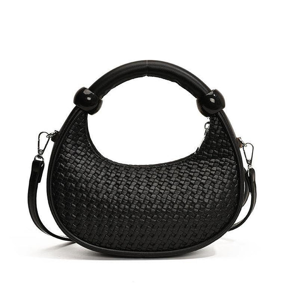 HALF MOON - Shoulder Bag for Women, Woven Crossbody Bag, Small Clutch Purse, Hobo Tote Handbags with Detachable Straps