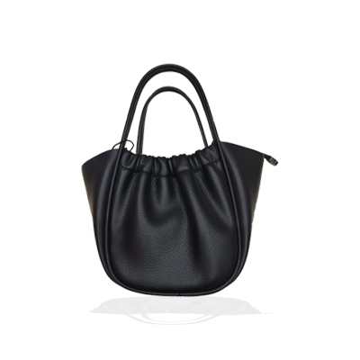 SENSATIONAL - Black Women's Leather Bag - Top Handle Tote Bag